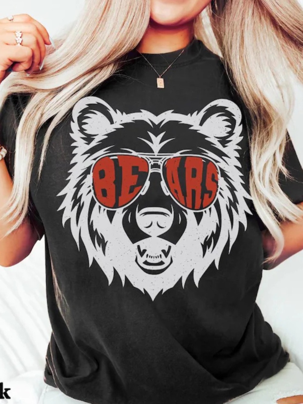 Comfort Colors Black Bear Graphic and Orange Sunglasses T- Shirt, Classic Tee